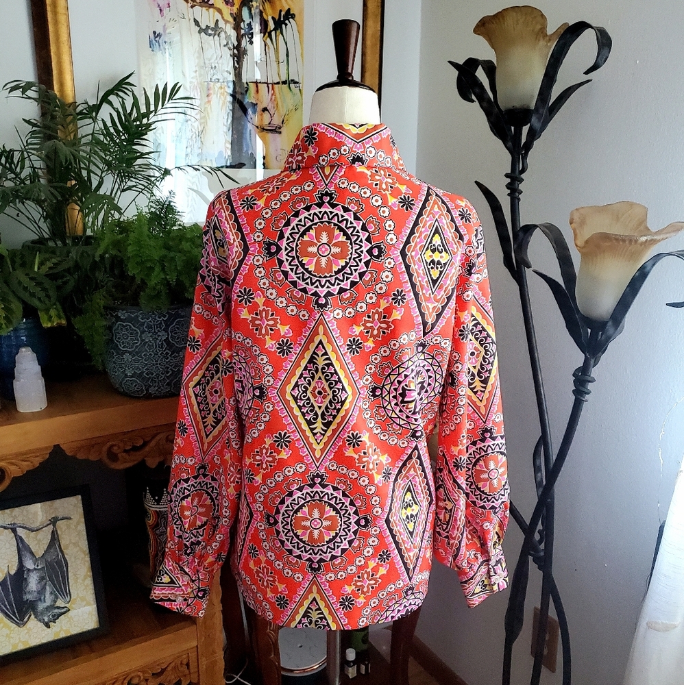 Vintage 70s Dog Ear Collar Psychedelic Shirt - Picture 6 of 6